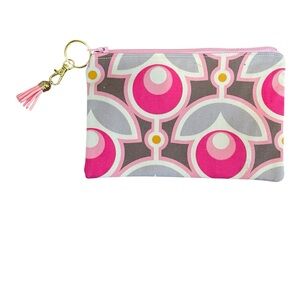 Stylish Pink and Gray Patterned Clutch/Coin Purse Handmade